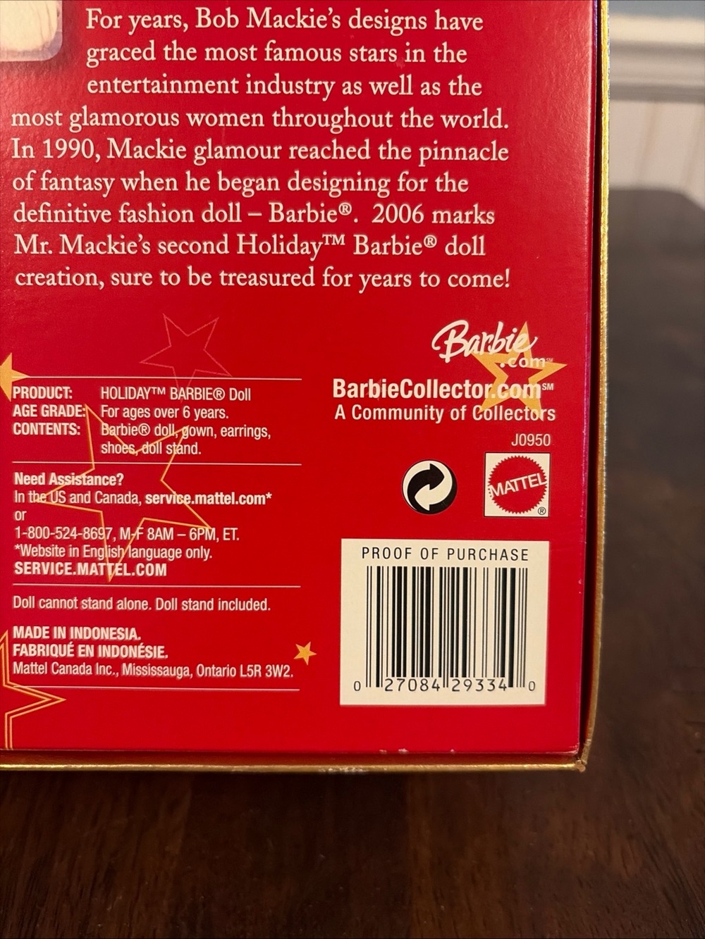 SEALED 2006 Barbie Holiday by Bob Mackie Doll Mattel J0950 Black Dress - Picture 5 of 5